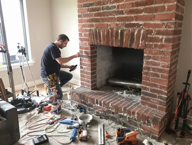 Wesley Chapel Chimney Sweep specialist finalizing chimney liner service in Wesley Chapel, FL