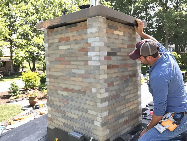 Wesley Chapel Chimney Sweep completing a modern chimney remodel in Wesley Chapel, FL